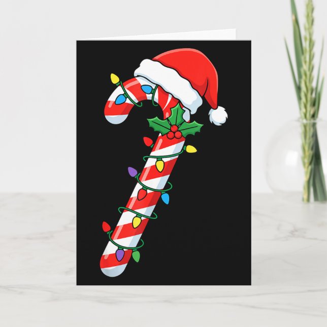 Funny Christmas Candy Canes Santa Xmas Kids Men Wo Karte (Vorderseite)