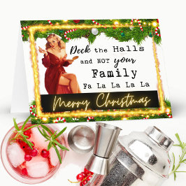 Funny Christmas Card Best Friend "Deck The Halls" Dankeskarte