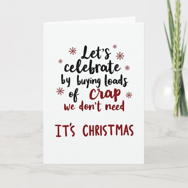 Funny Christmas Card Buying Loads of Crap Karte (Vorderseite)