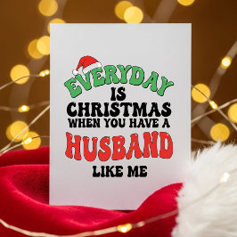 Funny Christmas Card for Husband Feiertagskarte