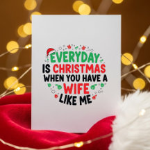 Funny Christmas Card for Husband From Wife