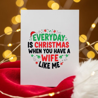 Funny Christmas Card for Husband From Wife Feiertagskarte