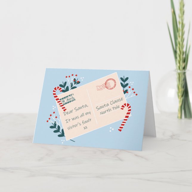 Funny Christmas Card für Sister Witty Spaß Karte (Vorderseite)