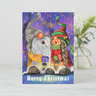 Funny Christmas Card Happy Cpeople Gnome Karte