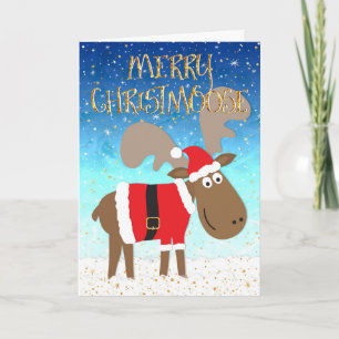Funny Christmas Card - Merry Christmoose Feiertagskarte