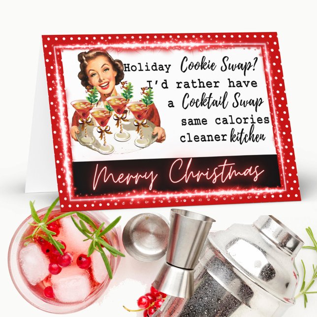 Funny Christmas Card Retro Best Friend Cookie Swap Karte (Von Creator hochgeladen)