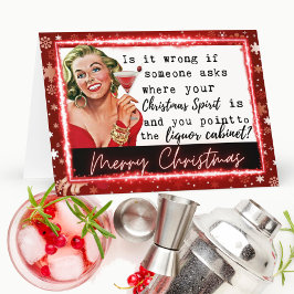 Funny Christmas Card Retro Best Friend Liquor Karte