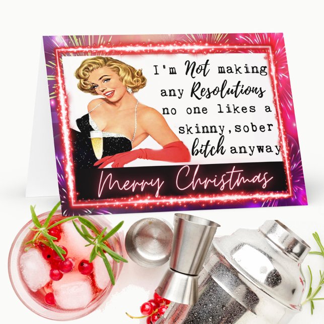 Funny Christmas Card Retro Best Friend NYE  Karte (Von Creator hochgeladen)