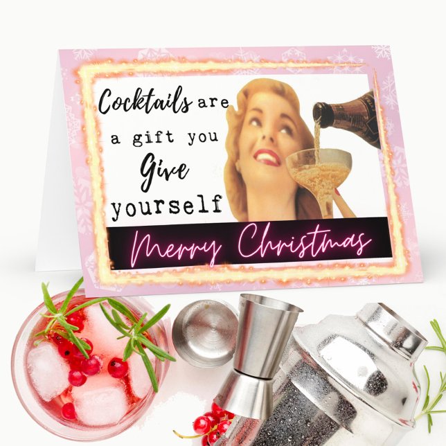 Funny Christmas Card Retro Best Friend "Yourself" Karte (Von Creator hochgeladen)