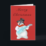 Funny Christmas Card Rock Music Gitarrist Snowman Karte<br><div class="desc">Funny Christmas Cards mit Snowman Rock Music Gitarre Player MIGNED Painting - Anpassbar - oder wählen / Ihre Karte Farbe / oder Text hinzufügen !</div>