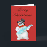Funny Christmas Card Rock Music Gitarrist Snowman Karte<br><div class="desc">Funny Christmas Cards mit Snowman Rock Music Gitarre Player MIGNED Painting - Anpassbar - oder wählen / Ihre Karte Farbe / oder Text hinzufügen !</div>
