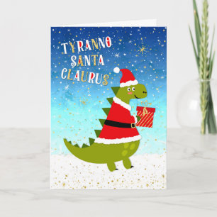 Funny Christmas Card - TyrannoSantaClaurus Feiertagskarte