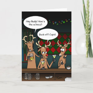 Funny Christmas Cards Rudolf Holiday Greeting Feiertagskarte