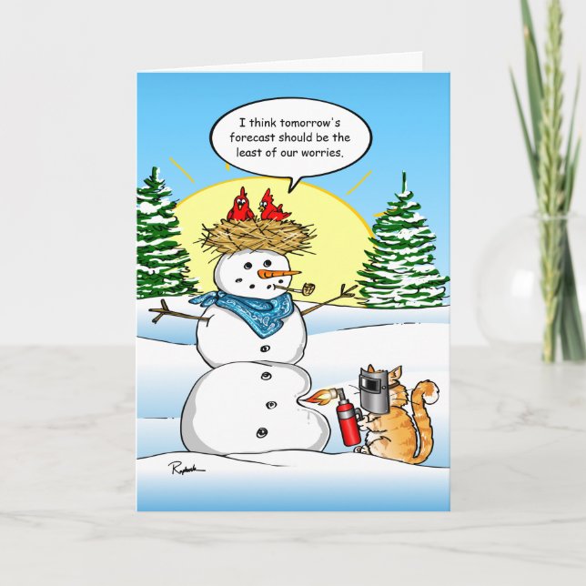 Funny Christmas Cards | Tabby Cat Holiday Greeting Feiertagskarte (Vorderseite)
