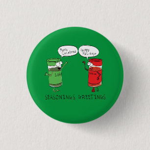 Funny Christmas Cartoon Cooking Gewürze Button