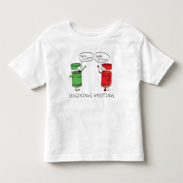 Funny Christmas Cartoon Cooking Gewürze Kleinkind T-shirt (Vorderseite)