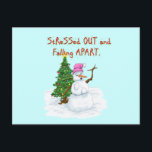 Funny Christmas Cartoon von Lady Snowman Feiertagspostkarte<br><div class="desc">Der sonnige Weihnachtsweihnachtsweih von der Schneefrau mit einem gestressten Tag. Weihnachts Geschenkidee für alle Altersgruppen und wunderbares Geschenk für Mama.</div>