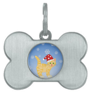 Funny Christmas Cat gelbe Schneeflocken Tiermarke