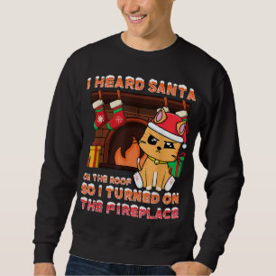 Funny Christmas Cat Hates Santa Grumpy Annoyed Cat Sweatshirt