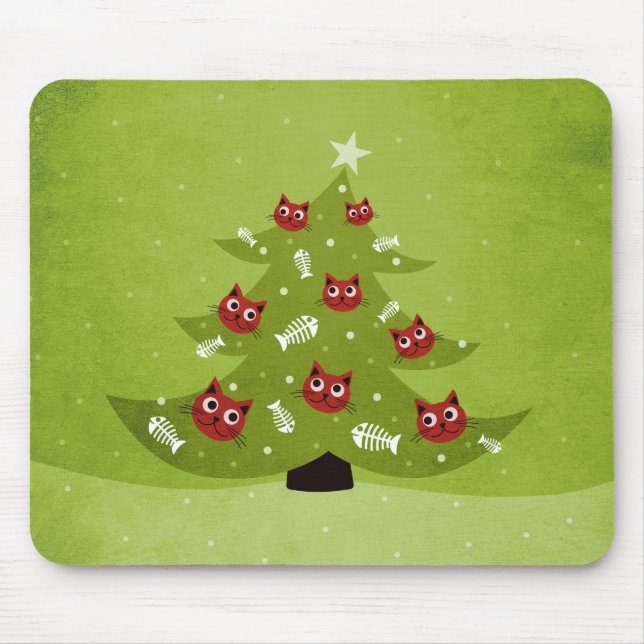 Funny Christmas Cat Lover Mousepad (Vorne)
