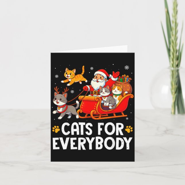 Funny Christmas Cat Santa Xmas Pajamas Cats For Ev Karte (Vorderseite)