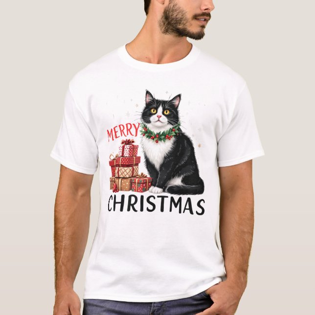 Funny Christmas Cat Sublimierung T-Shirt (Vorderseite)