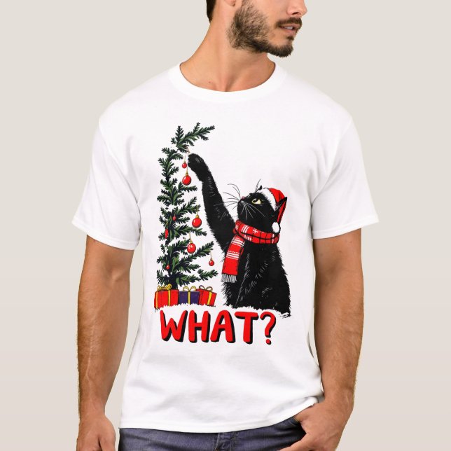 Funny Christmas Cat Sublimierung T-Shirt (Vorderseite)