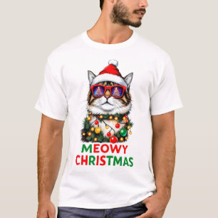 Funny Christmas Cat Sublimierung T-Shirt