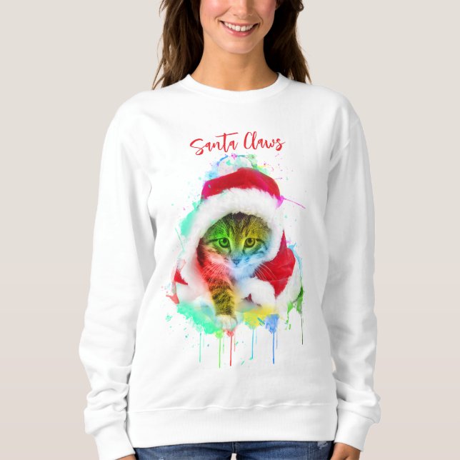 Funny Christmas Cat Sweatshirt (Vorderseite)