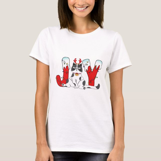 Funny Christmas Cat T-Shirt (Vorderseite)