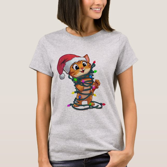  Funny Christmas Cat T-Shirt | Cute Holiday Gift  (Vorderseite)