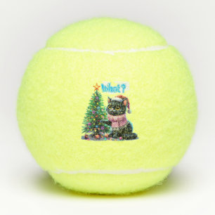 Funny Christmas Cat Was mit Baumsticker Tennisbälle