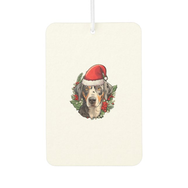 Funny Christmas Catahoula Leopard Dog Autolufterfrischer (Vorderseite)