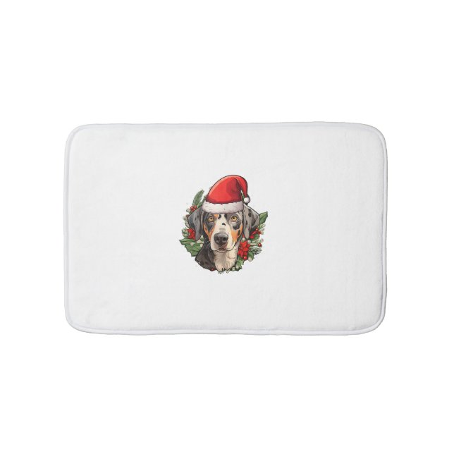 Funny Christmas Catahoula Leopard Dog Badematte (Vorderseite)