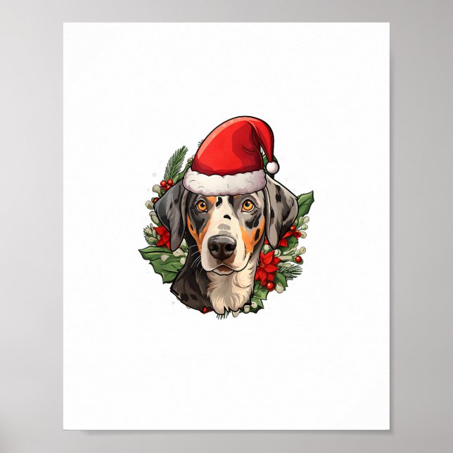 Funny Christmas Catahoula Leopard Dog Poster (Vorne)