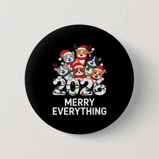 Funny Christmas Cats 2026 - Merry Holiday Cat Love Button (Vorderseite)