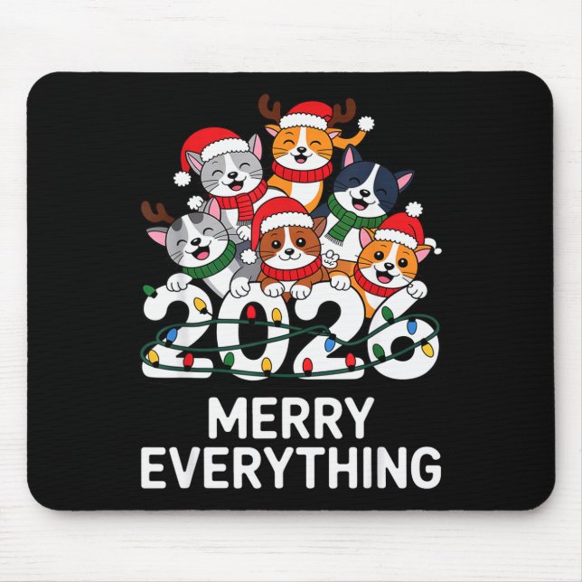 Funny Christmas Cats 2026 - Merry Holiday Cat Love Mousepad (Vorne)
