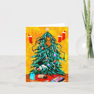 Funny Christmas Cats Tree Creationarts Feiertagskarte