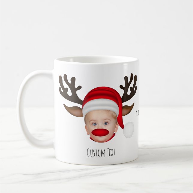 Funny Christmas Charakter Gesicht Personalisiertes Kaffeetasse (Links)