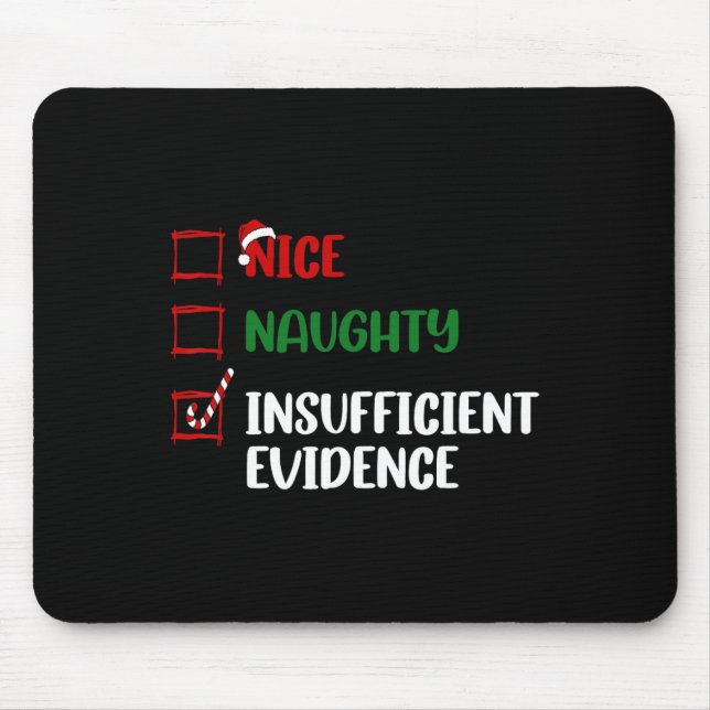 Funny Christmas Checklist Nice Naughty Insulin Mousepad (Vorne)