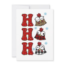 Funny Christmas Chicken Ho Ho Ho Ho Ho Card