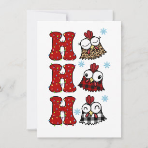 Funny Christmas Chicken Ho Ho Ho Ho Ho Card Feiertagskarte