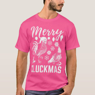 Funny Christmas Chicken Merry Cluckmas Vintag Ret T-Shirt