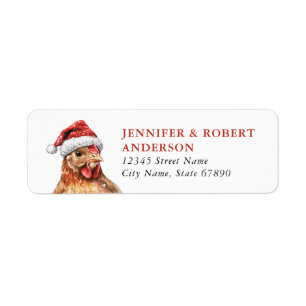 Funny Christmas Chicken Rücksendeadressen-Aufklebe