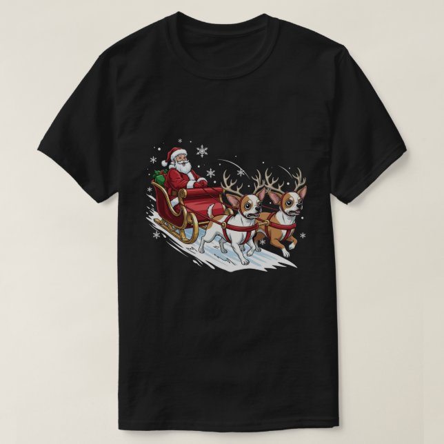 Funny Christmas Chihuahua Dogs Lover Xmas T-Shirt (Design vorne)