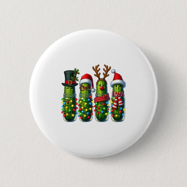 Funny Christmas Ckles Holiday Lights  Button (Vorderseite)