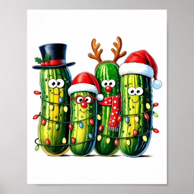 Funny Christmas Ckles Santa Claus Hat Xmas Lights  Poster (Vorne)