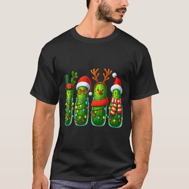 Funny Christmas Ckles With Santa Hats And Lights  T-Shirt (Vorderseite)
