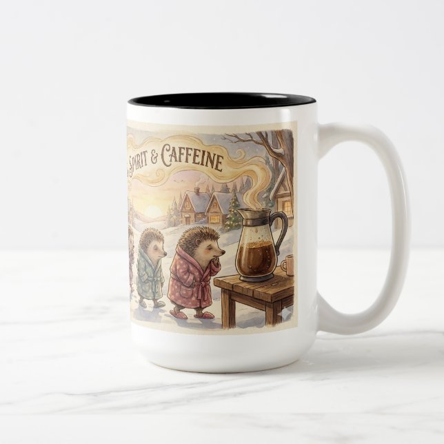 Funny Christmas Coffee Mug – Powered by Christmas  Zweifarbige Tasse (Rechts)