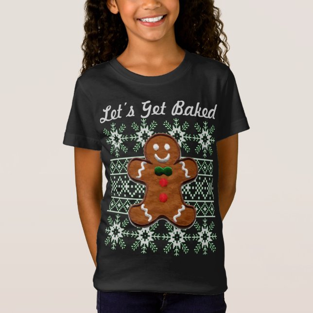 Funny Christmas Cookie Gingerbread Mann Lasst uns  T-Shirt (Vorderseite)